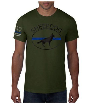 Men's T-Shirt -Thin Blue Line Sheepdog